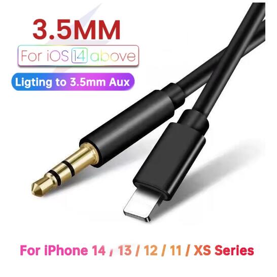 สายสัญญาณเสียง AUX 8 พินถึง 3.5 มม.แจ็คลําโพงสําหรับ iPhone 7 8 X XS MAX XR รถหูฟังชุดหูฟังเสียงแจ็ค Converter