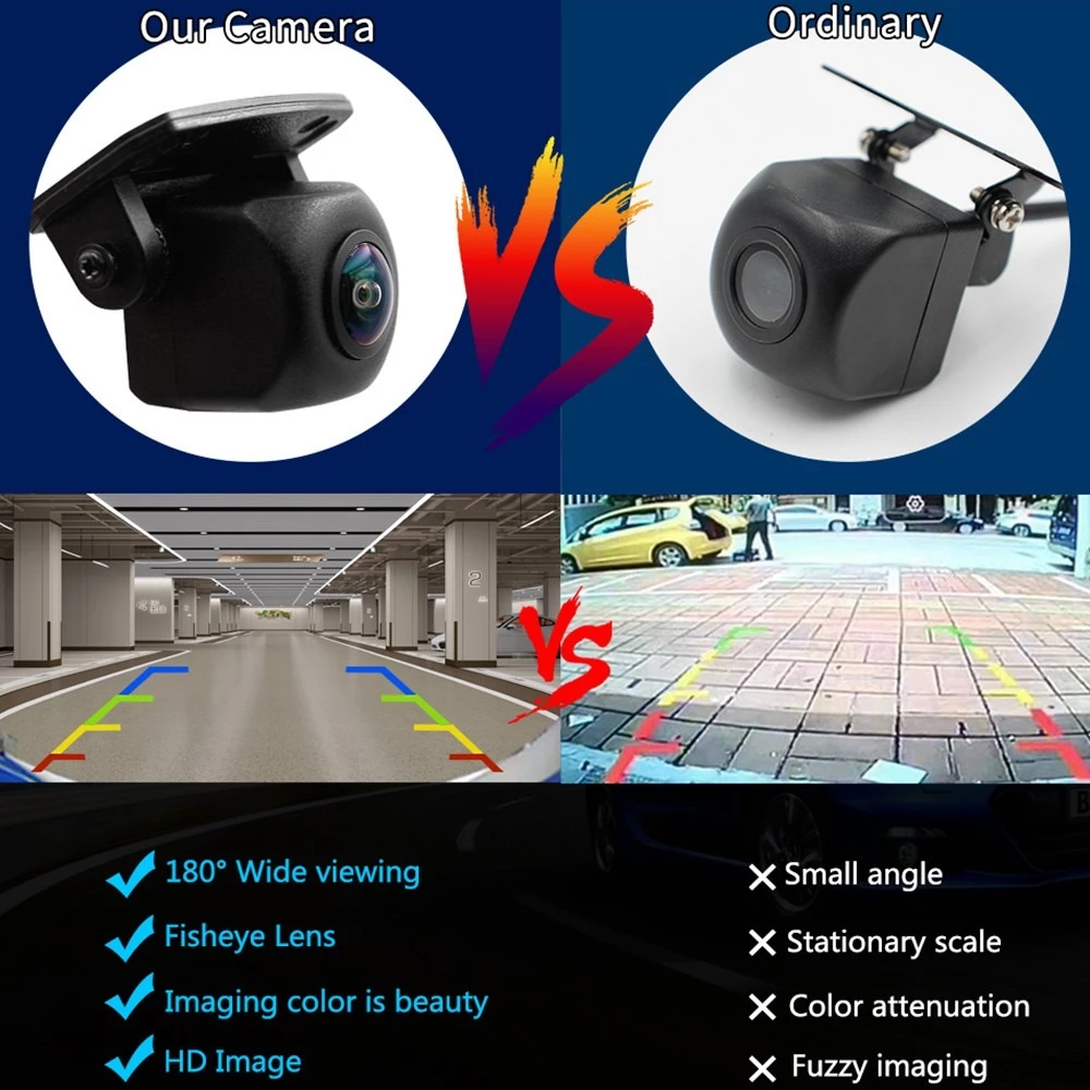 กล้องมองหลังรถยนต์ 180 องศา HD Night Vision เลนส์ Fisheye 1296x1080P กันน้ําสํารอง Cam ฤดูใบไม้ผลิขาย 2026 thumbnail 4