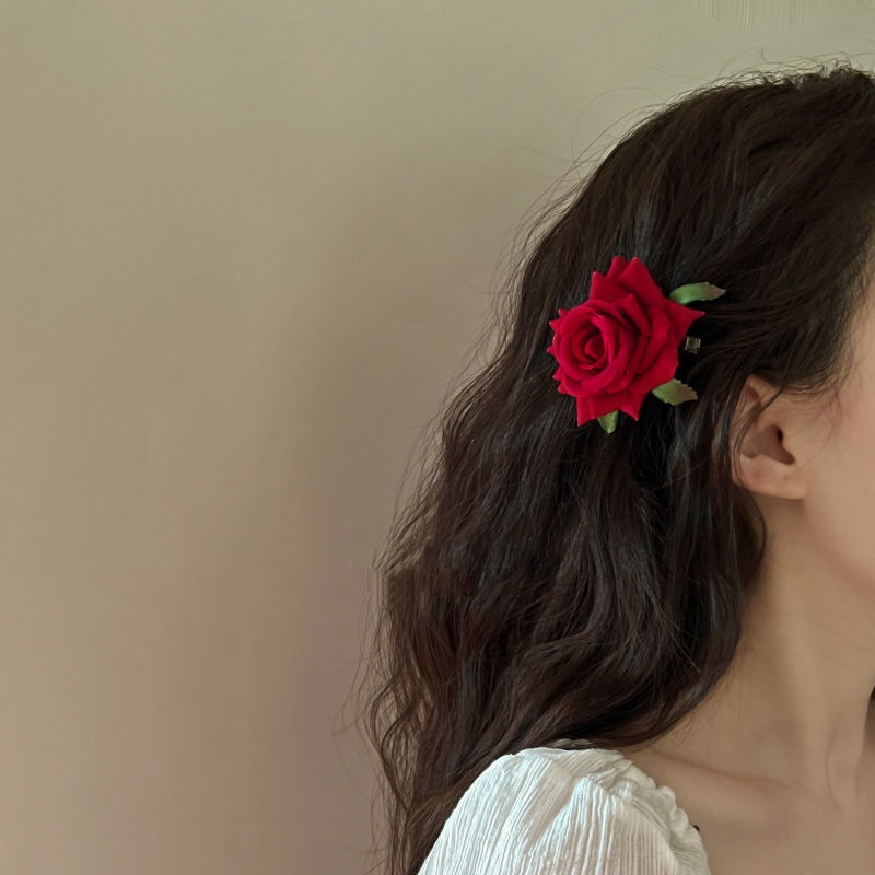 กิ๊บดอกกุหลาบเกาหลี - คลิปปากเป็ดหรูหราสําหรับผู้หญิงเครื่องประดับผมเก๋อเนกประสงค์