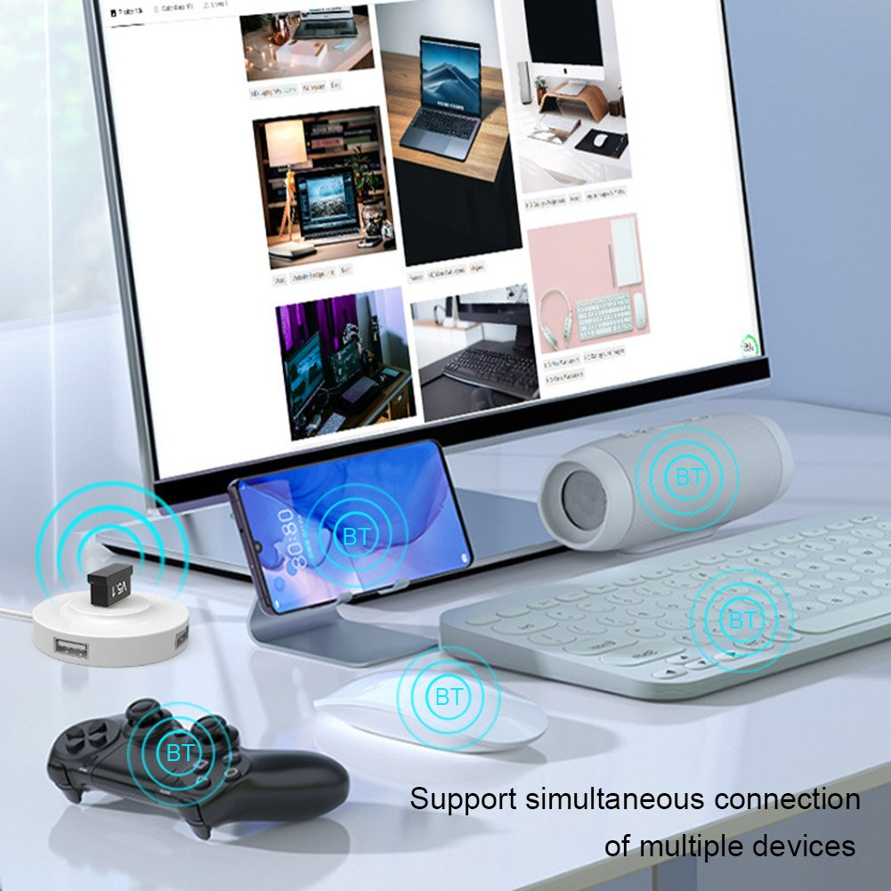 USB B luetooth 5.1 ตัวรับสัญญาณอะแดปเตอร์ Bluetooth Dongle ไร้สาย USB สําหรับคอมพิวเตอร์พีซีแล็ปท็อป