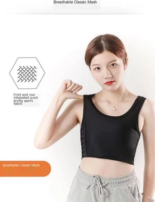 เสื้อกั๊กรัดตัวฝึกเอวผู้หญิง-ชุดชั้นในกระชับสัดส่วนการบีบอัดหน้าอกพร้อมตัวยึด สแน็ป | Breast Minimizer Shapewear