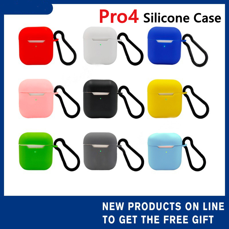 Airpods Pro 4 Case TWS Bluetooth Pro4 หูฟังเคสซิลิโคนป้องกันครอบคลุมเคสสีทึบ (พร้อมหูฟังเอียร์บัด)