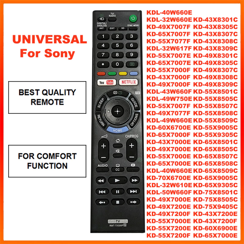 สำหรับรีโมทอันดรอยด์ Sony Bravia Universal RMT-TX300P RMT-TX300E RMT-TX300U KD-55X7000E RMF-TX200U