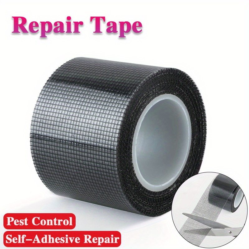 One Roll SCREEN REPAIR TAPE แผ่นแปะไฟเบอร์กลาสแบบมีกาวในตัวสําหรับหน้าต่างและตาข่ายประตู