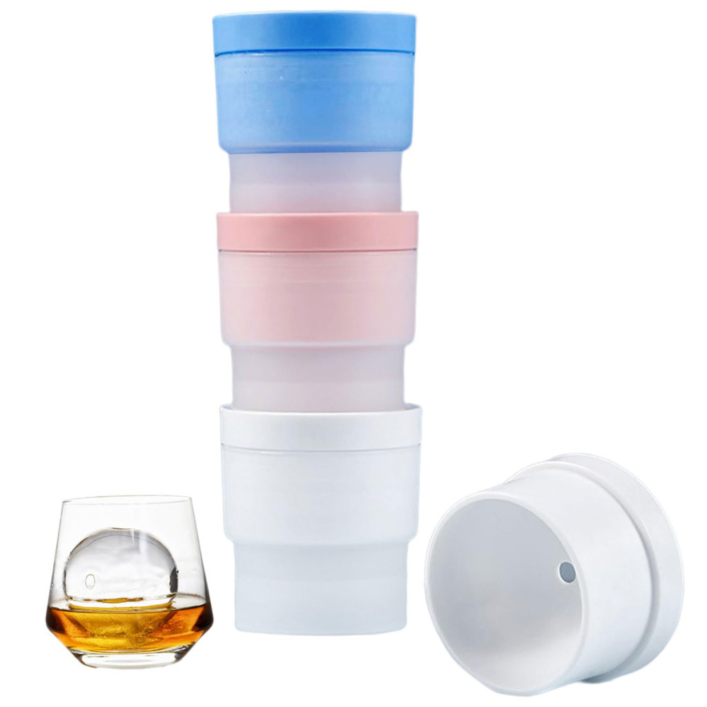 ซิลิโคน Ice Cube Maker เกรดอาหารทรงกลม Ice Cube แม่พิมพ์ Stackable ช้าละลาย DIY Ice Ball สําหรับค็อกเทลวิสกี้เครื่องดื่ม Home Bar