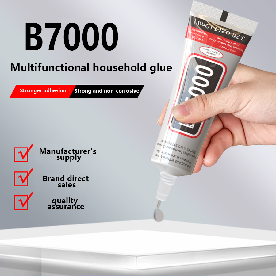 B7000 กาวอเนกประสงค์ 110ml, กาวซ่อมแห้งเร็วกันน้ําความยืดหยุ่นสูงสําหรับโทรศัพท์อุปกรณ์อิเล็กทรอนิกส์หูฟังและโครงการงานฝีมือ DIY