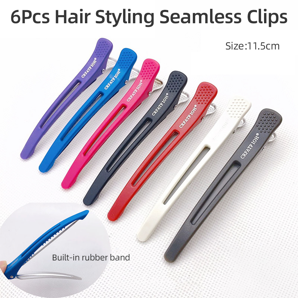 6 ชิ้นจระเข้คลิปผมสีทึบ Hairdressing Section Clamps Duckbill คลิปตัดผมแบ่งคลิปผมจัดแต่งทรงผม Hairpins