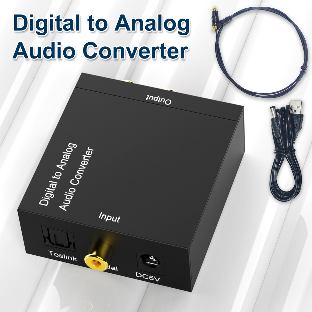 192khz Digital to Analog Audio Converter DAC Digital SPDIF Optical to Analog L/R RCA Converter Tosli