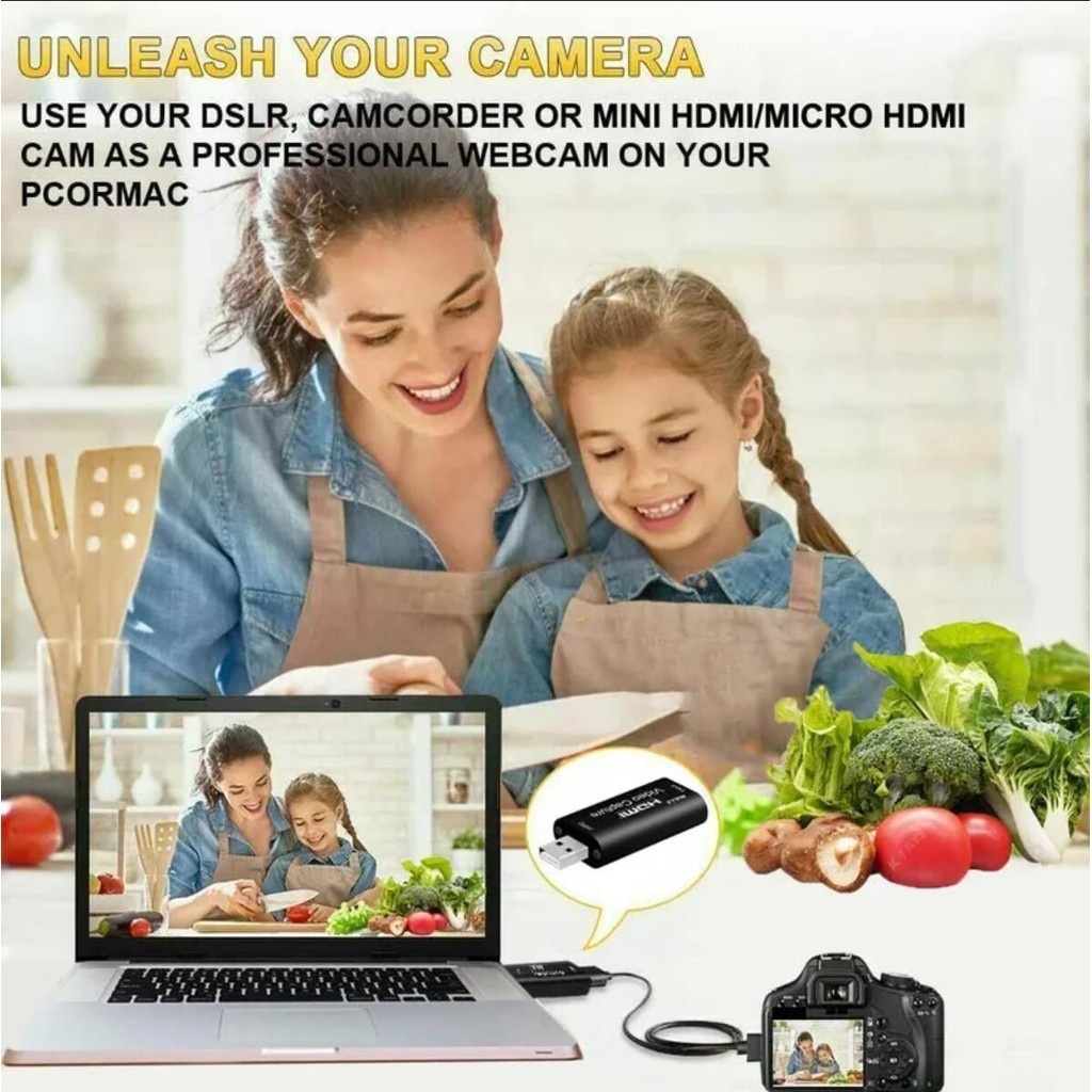 Usb2.0 HDTV Converter 4K HD 1080P การ์ดจับภาพวิดีโอ Grabber กล่องบันทึก​ สําหรับ Windows Android