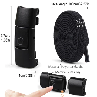 No Tie Shoe Laces Press Lock Flat Laces สําหรับเด็กผู้ใหญ่ กว้าง 8 มม. เทคนิคการผูกเชือกง่าย