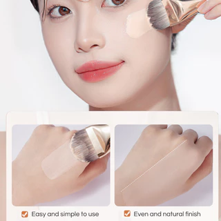 Gecomo แปรงรองพื้นลิ้นกว้างบางเฉียบคอนซีลเลอร์ไม่มีรอยต่อเครื่องมือแต่งหน้าหัวแบนไม่ติดแป้ง