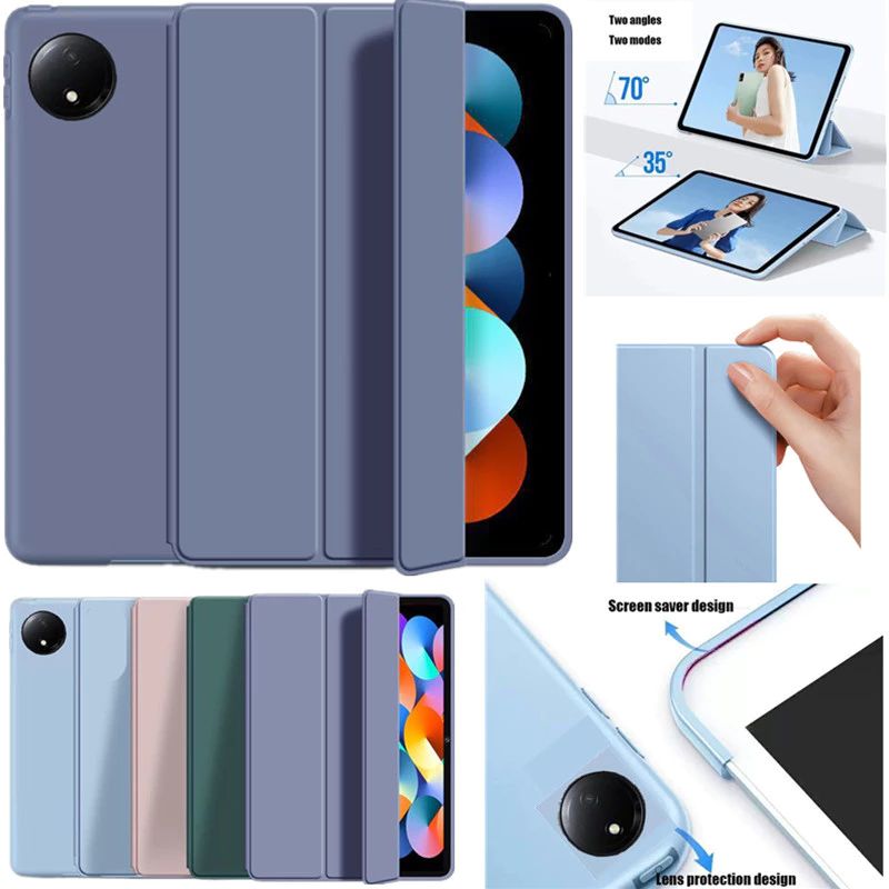 เคสสําหรับ Xiaomi กระจกนิรภัย รุ่น Redmi Pad SE 4G 8.7 นิ้ว 2024 ขาตั้งพับแม่เหล็ก Soft TPU