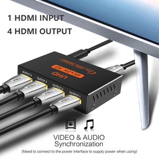 1 In 4 Out HDMI Splitter Amplifier HDCP 1080P 4K Dual Display สําหรับ HDTV DVD PS3 Xbox