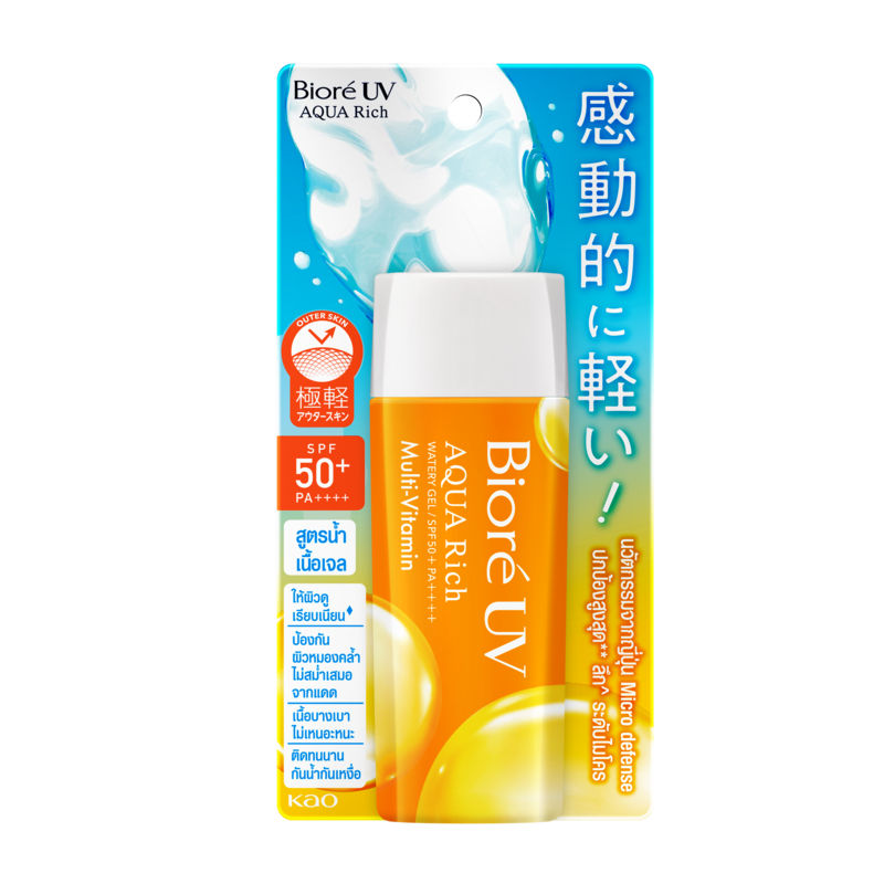 Biore UV Aqua Rich Watery Gel Multi-Vitamin 90ml. บิโอเร ยูวี อะควา ริช เจล มัลติ-วิตามิน 90 มล.
