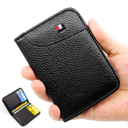กระเป๋าสตางค์ผู้ชายแบบบางพิเศษป้องกันการสแกน RFID - ที่ใส่บัตรหลายใบสําหรับบัตรเครดิตและบัตรประชาชน