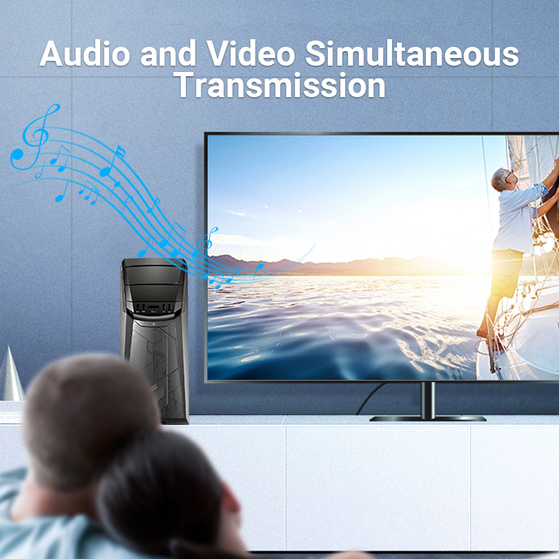 Vention อะแดปเตอร์ DP เป็น HDMI 4K Gold Plated DP Male to HDMI Female Video Audio Converter พอร์ตชาร์จชุบทองสําหรับพีซีแล็ปท็อปโปรเจคเตอร์ Display Port to HDMI Adapter - รูปที่ 3