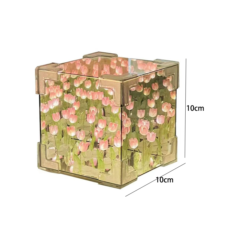 DIY อะคริลิคทิวลิป Night Light – โคมไฟตั้งโต๊ะดอกไม้กระจก Cube 2-in-1, การออกแบบ 30 ดอกไม้, วันเกิดที่สมบูรณ์แบบ/แม่s ของขวัญวันสําหรับผู้หญิงและสาว,chaewon,จอภาพ,orbeez,decor - รูปที่ 4