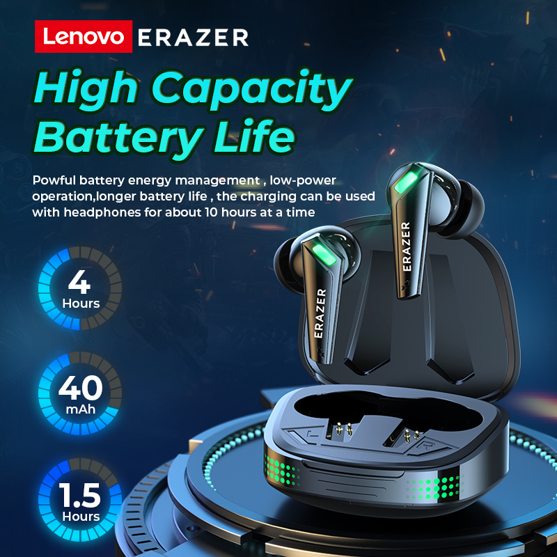 Lenovo XT85 TWS Gaming Bluetooth 5.3 Gamer พร ้ อมไมโครโฟน 9D สเตอริโอ TWS กันน ้ ํา HiFi ตัดเสียงรบกวน