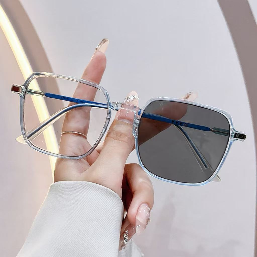 แว่นตาโฟโตโครมิกป้องกันแสงสีฟ้าป้องกันรังสียูวี400ป้องกันกรอบขนาดใหญ่เปลี่ยนสี ไม่จํากัดเพศ - รูปที่ 3