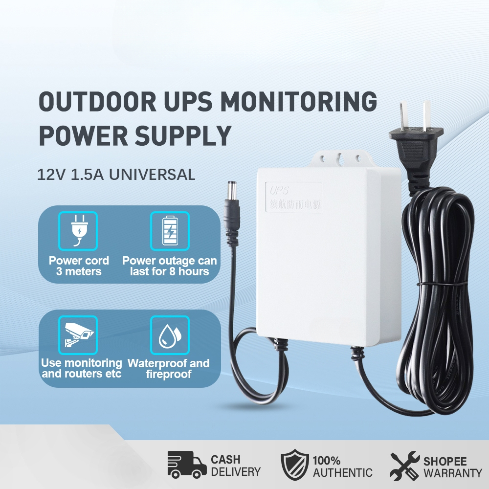 แบตเตอรี่สำรอง Mini UPS 12V 1.5A 5400mAh สำหรับกล้อง WiFi แหล่งจ่ายไฟสำรอง AC เป็น DC
