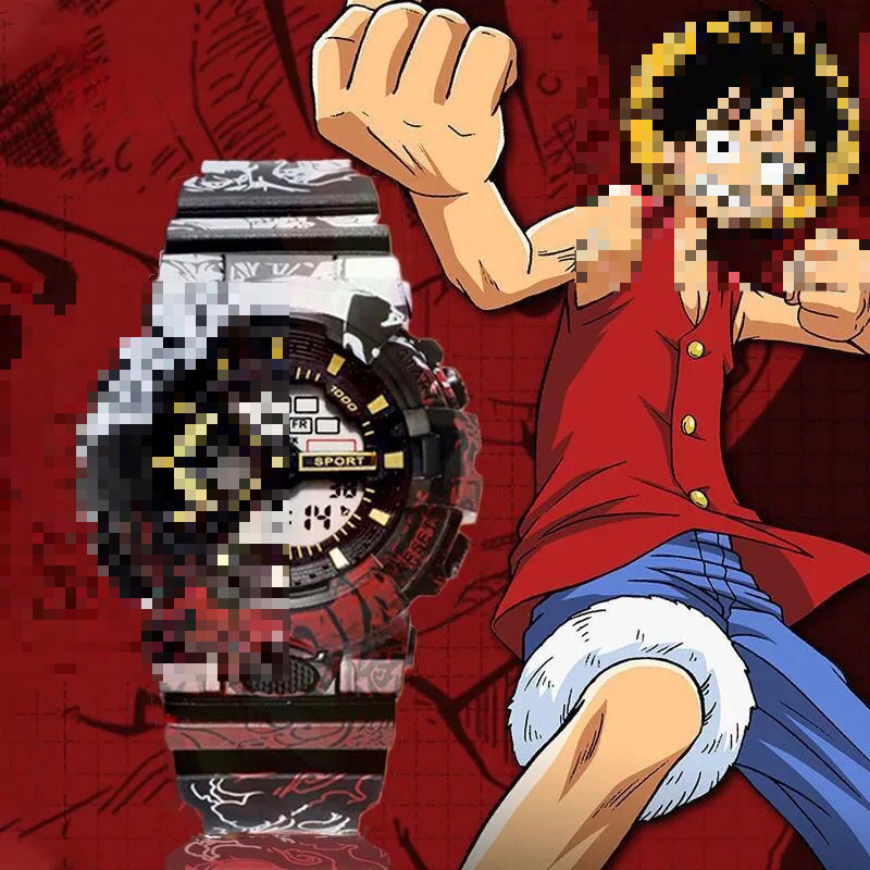 นาฬิกาข้อมือกันน้ำ LED รุ่นเดียวกับ G-Shock ดีไซน์ One Piece สำหรับเด็ก