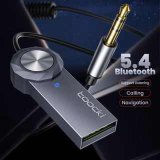 Toocki เครื่องแปลงเสียงในรถยนต์ไร้สาย Bluetooth 5.4 USB เป็นแจ็ค 3.5 มม. สำหรับชุดอุปกรณ์ติดรถยนต์ BT Transmitter
