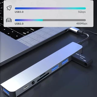 ฮับ USB-C หลายพอร์ตพร้อมเครื่องอ่านการ์ดหน่วยความจําสําหรับแล็ปท็อป Huawei​