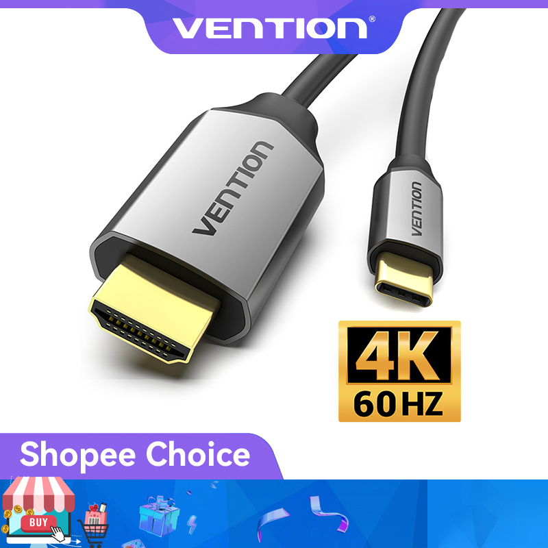 Vention อะแดปเตอร์แปลง Type C เป็น hdmi 4K 30hz 60hz USB C สําหรับโทรศัพท์มือถือ TV วิดีโอ สายเคเบิล typec เป็น hdmi