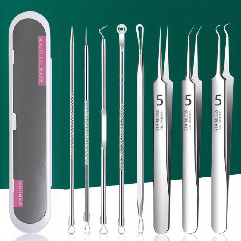 Professional Acne Blackhead Remover Kit 8 ชิ้น - ชุดของขวัญเครื่องมือดูดสิว