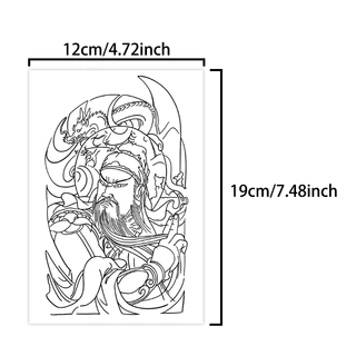 สติกเกอร์รอยสักชั่วคราวลายกวนอู สำหรับปาร์ตี้ฮาโลวีน กันน้ำ ดีไซน์เสมือนจริง สำหรับผู้ชายและผู้หญิง