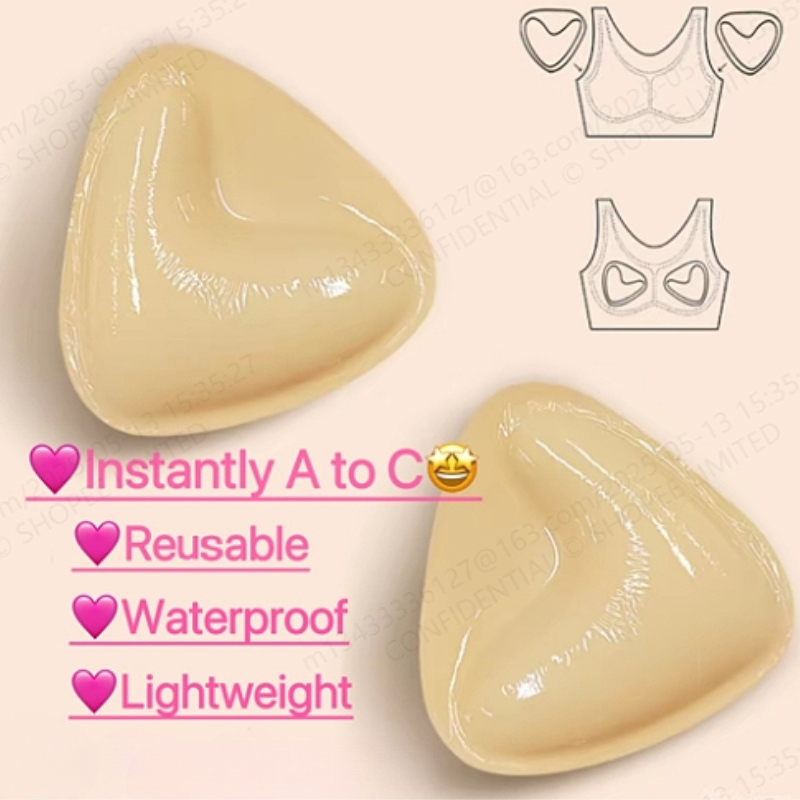 แผ่นรองนมแบบติดตัวเองที่ไร้รอยต่อ - สีเนื้อหนา เพิ่มความยกสูงสำหรับไซส์ A-C | มองไม่เห็นและระบายอากาศได้ดี