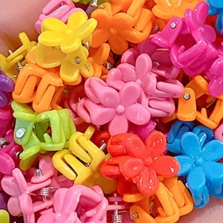 100ชิ้นมินิดอกไม้กรงเล็บผมที่มีสีสันอเนกประสงค์คลิปผมสําหรับผู้หญิงทุกวันจัดแต่งทรงผม สิ่งจําเป็น ลื่นชุดของขวัญ
