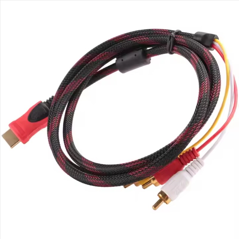 สาย HDMI-ใช้งานร่วมกับ 3RCA สาย 1.5 ม. เป็นสาย AV HD ชายกับชาย
