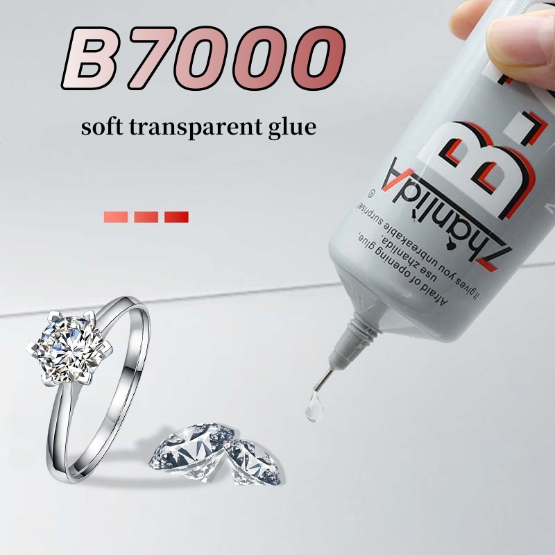 กาวเหนียวมือถือ Zhanlida B7000 แบบโปร่งใส ดีไซน์เข็ม ใช้ซ่อมเครื่องประดับ หินหยก งาน DIY แฮนด์เมด