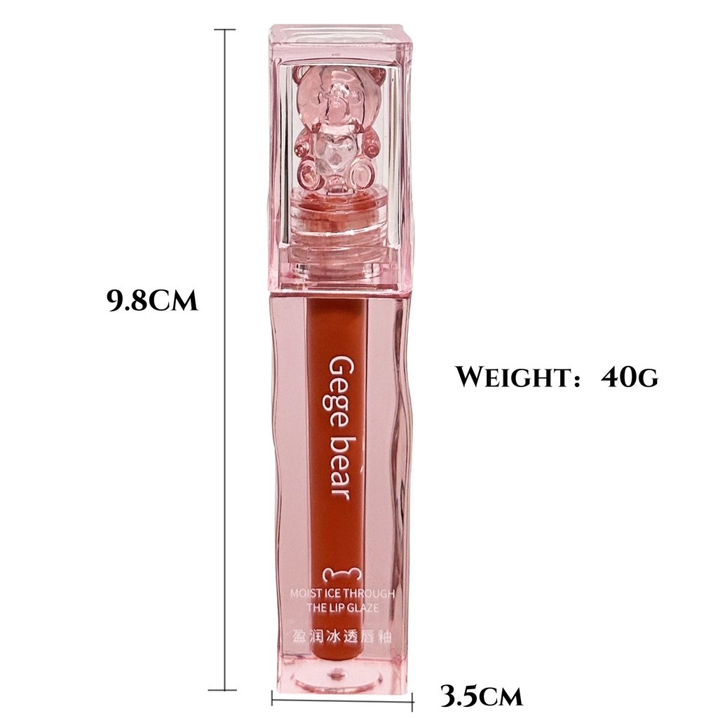 Gege bear Mirror Lip Gloss | ลิปสติกแก้วให้ความชุ่มชื้นสีติดทนนาน |แต่งหน้าปีใหม่ของขวัญวาเลนไทน์ - รูปที่ 6