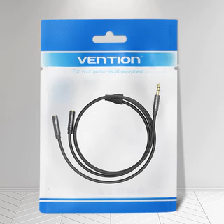 Vention อะแดปเตอร์แยกสายหูฟัง 3.5 มม. ขั้วต่อหูฟัง 2 รูสําหรับ IPhone / PS4 / สวิตช์