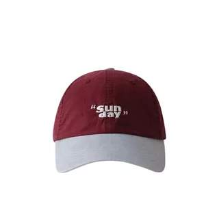 หมวกแก๊ปเบสบอล ปักคำว่า "Sunday" มี 4 สี ใส่สบาย สไตล์เกาหลี