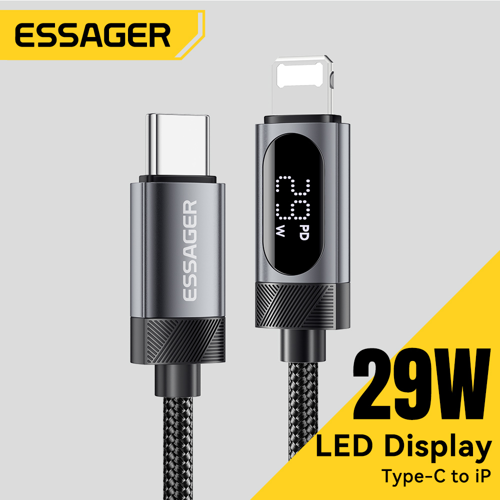 Essager จอแสดงผลดิจิตอล USB C ถึงสายเคเบิล PD 29W ชาร์จเร็วสําหรับ iPad