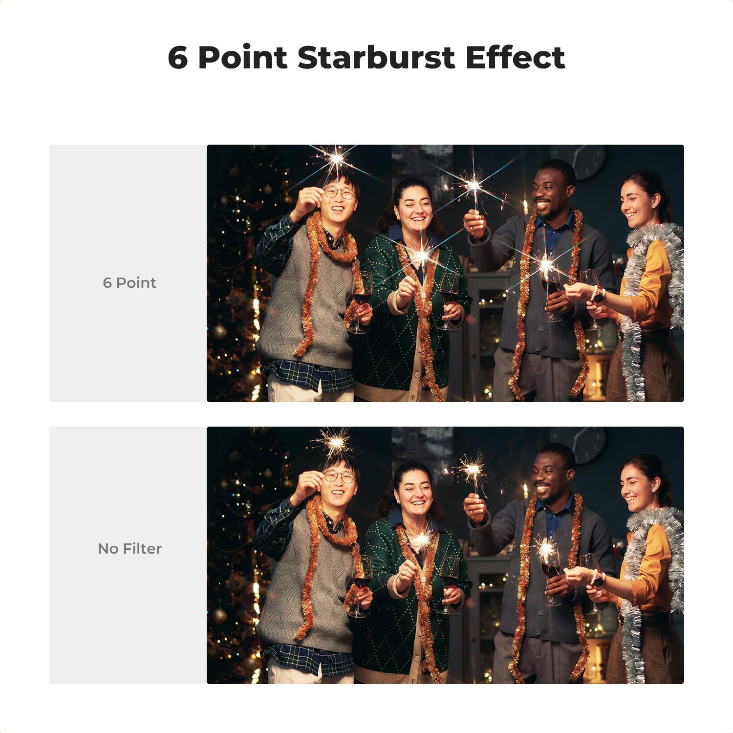 Optical Glass Star Effect เลนส์กรอง 4X 6X 8X Starburst สําหรับ Canon สําหรับ Sony สําหรับ Nikon DSLR เลนส์กล้องกรองของขวัญวันเกิดคริสต์มาส ราคา ถูกที่สุด ดีลบีเคเค แกลเลอรีภาพที่ 3