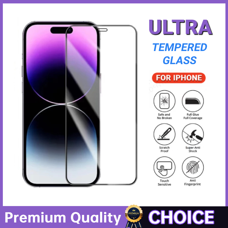 9H ป้องกันหน้าจอ Ultra ฟิล์มกระจกนิรภัยสําหรับ iPhone XR XS 16 15 14 13 12 11 Pro Max Plus