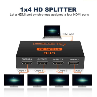 1 In 4 Out HDMI Splitter Amplifier HDCP 1080P 4K Dual Display สําหรับ HDTV DVD PS3 Xbox