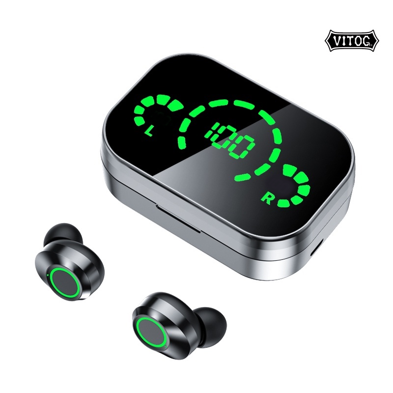Vitog YD03 tws 9D 5.3 ชุดหูฟังบลูทูธไร้สาย พร้อมไมค์ สัมผัส ลดเสียงรบกวน หน้าจอ LED
