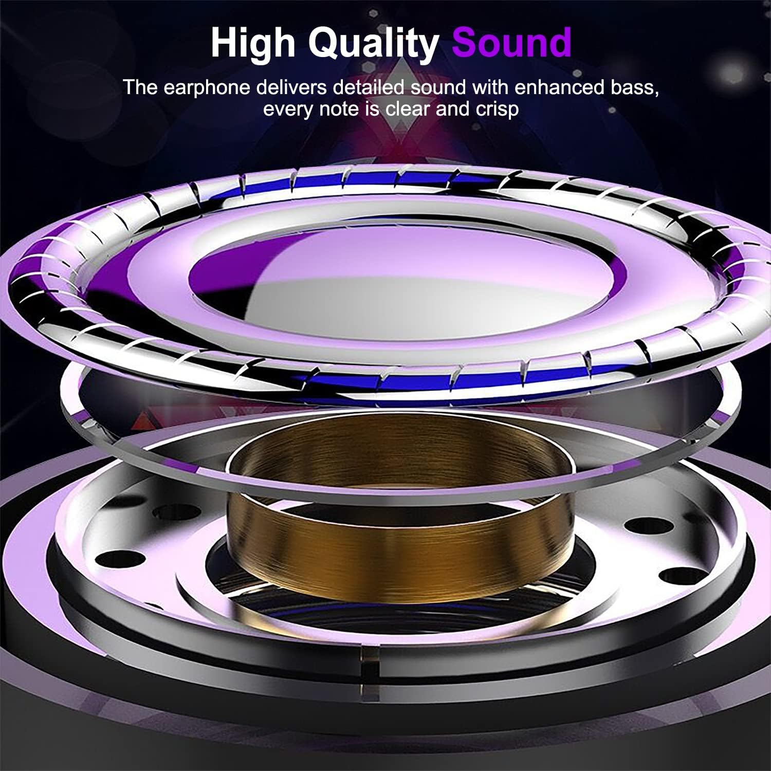Newmsnr หูฟังอินเอียร์ซับวูฟเฟอร์ Hi-Fi แบบมีสาย คุณภาพเสียง