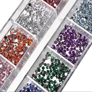 Kit-2 Silver Rhinestone Case Kit + ชุดเคส Rhinestone สีสันสดใสสําหรับแต่งหน้าและเล็บ