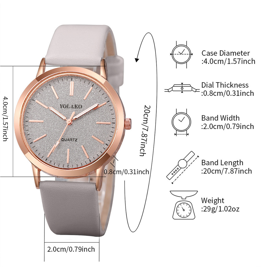 6 ชิ้น/เซ็ตนาฬิกาผู้หญิงแฟชั่น Matte Dial นาฬิกาควอตซ์หนังนาฬิกาข้อมือเพชรชุดเครื่องประดับ (ไม่มีกล่อง)