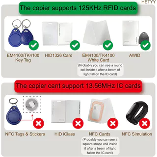 โปรแกรมคัดลอก RFID 125KHz สําหรับบัตร EM4100 5200 แบบมือถือ