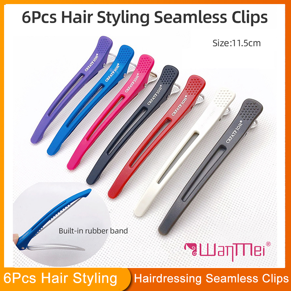 หกชิ้น Hairpins คลิปพาร์ทิชันลื่น Duckbill คลิปตัดผมทรงผม Fixing แต่งหน้าล้างหน้า Bangs Clipping ﻿