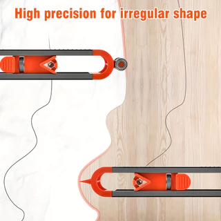 One Set Contour Gauge Scibe Tool, ปรับโปรไฟล์ Duplicator พร้อมที่ใส่ดินสอสําหรับงานไม้กระเบื้องและพรมตัด