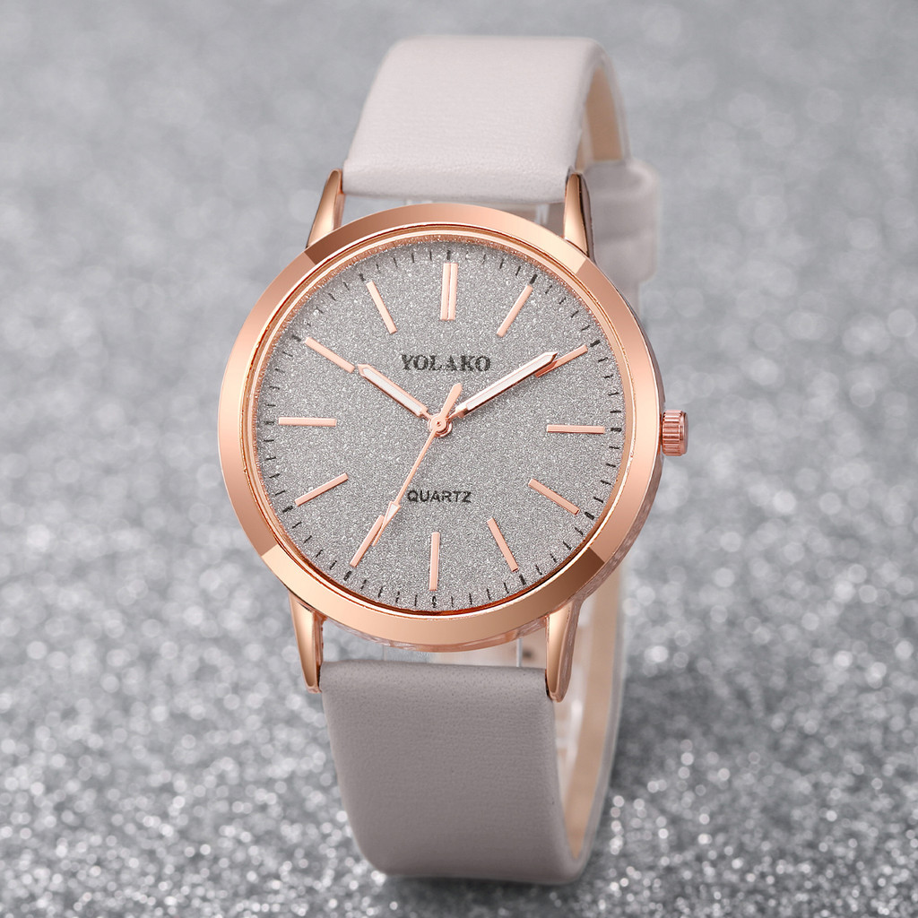 6 ชิ้น/เซ็ตนาฬิกาผู้หญิงแฟชั่น Matte Dial นาฬิกาควอตซ์หนังนาฬิกาข้อมือเพชรชุดเครื่องประดับ (ไม่มีกล่อง)