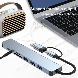 ฮับ USB-C หลายพอร์ตพร้อมเครื่องอ่านการ์ดหน่วยความจําสําหรับแล็ปท็อป Huawei​